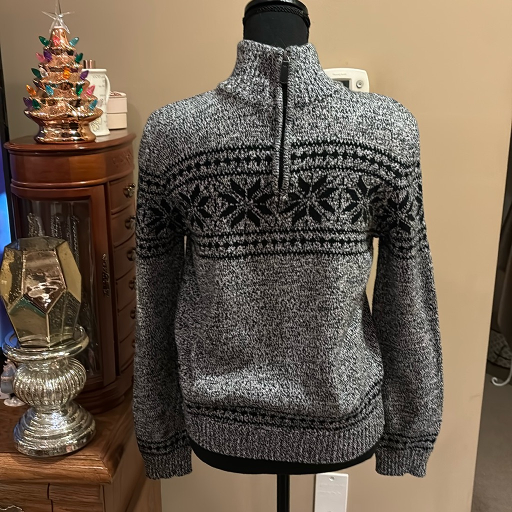 Pullover Snowflake Pattern Knit Sweater
